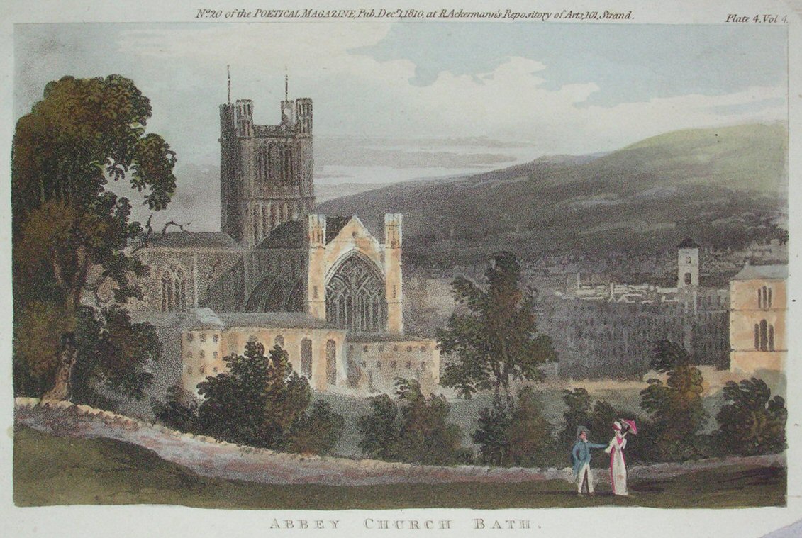 Aquatint - Abbey Church Bath